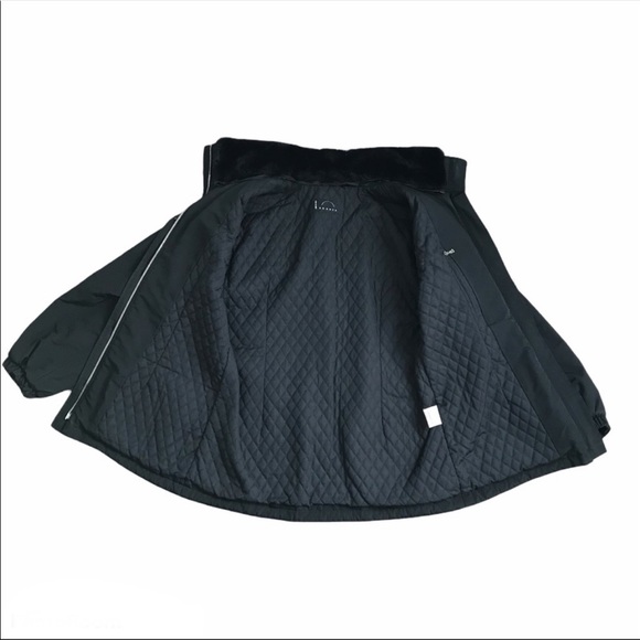 BOGNER Women’s Black Ski Jacket Sz 12, removable faux fur collar and belt - Picture 2 of 8